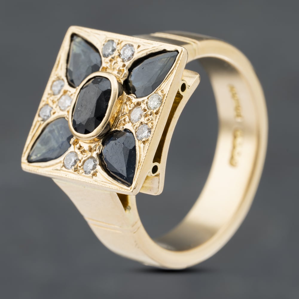 Click to view product details and reviews for Pre Owned 14ct Yellow Gold Sapphire And Brilliant Cut Diamond Square Set Cluster Ring 41481812. Click to view product details and reviews for Pre Owned 14ct Yellow Gold Sapphire And Brilliant Cut Diamond Square Set Cluster Ring 41481812.