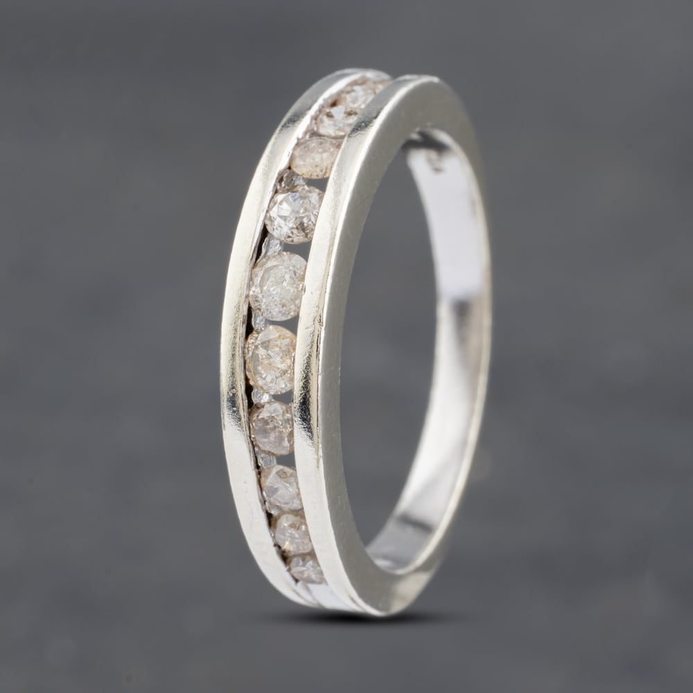 Click to view product details and reviews for Pre Owned 9ct White Gold 050ct Brilliant Cut Diamond Channel Set Half Eternity Ring 41481828. Click to view product details and reviews for Pre Owned 9ct White Gold 050ct Brilliant Cut Diamond Channel Set Half Eternity Ring 41481828.
