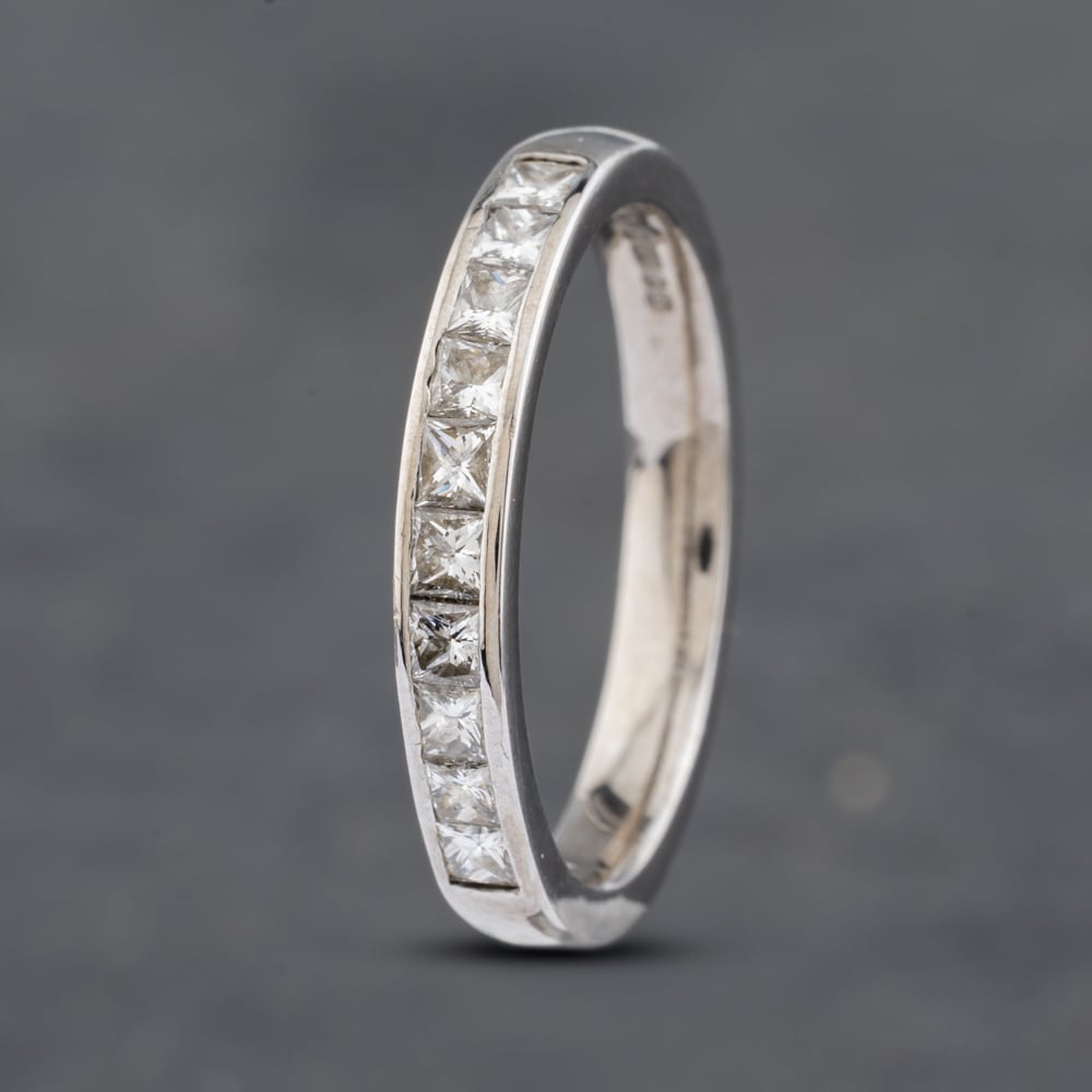 Click to view product details and reviews for Pre Owned 18ct White Gold 050ct Princess Cut Diamond Channel Set Half Eternity Ring 41481846. Click to view product details and reviews for Pre Owned 18ct White Gold 050ct Princess Cut Diamond Channel Set Half Eternity Ring 41481846.