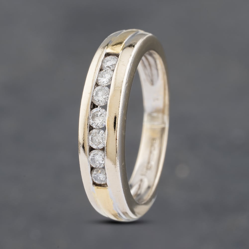 Click to view product details and reviews for Pre Owned 18ct Two Colour Gold 025ct Brilliant Cut Diamond Channel Set Half Eternity Ring 41481847. Click to view product details and reviews for Pre Owned 18ct Two Colour Gold 025ct Brilliant Cut Diamond Channel Set Half Eternity Ring 41481847.