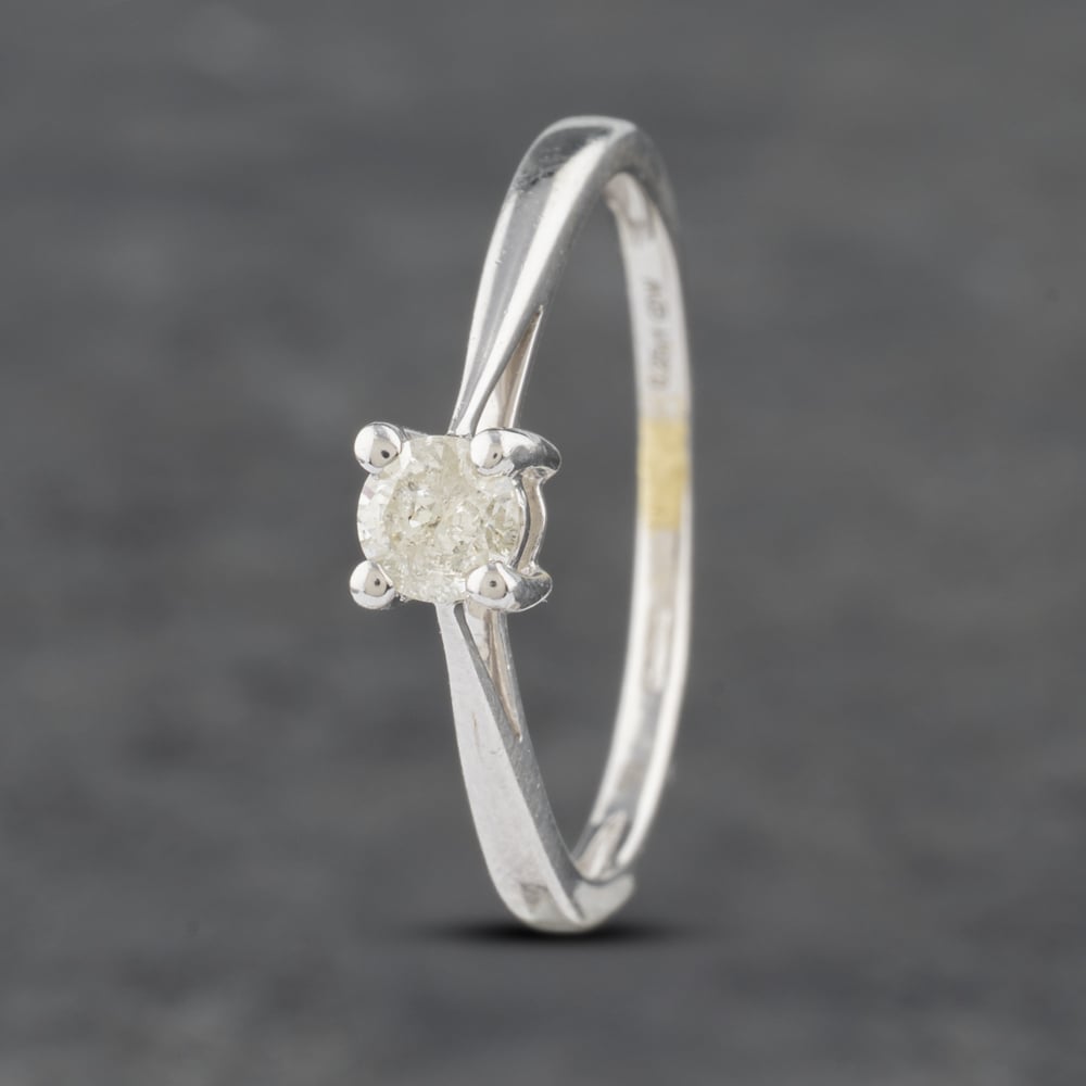 Click to view product details and reviews for Pre Owned 18ct White Gold 025ct Brilliant Cut Diamond Four Claw Solitaire Ring 41481870.
