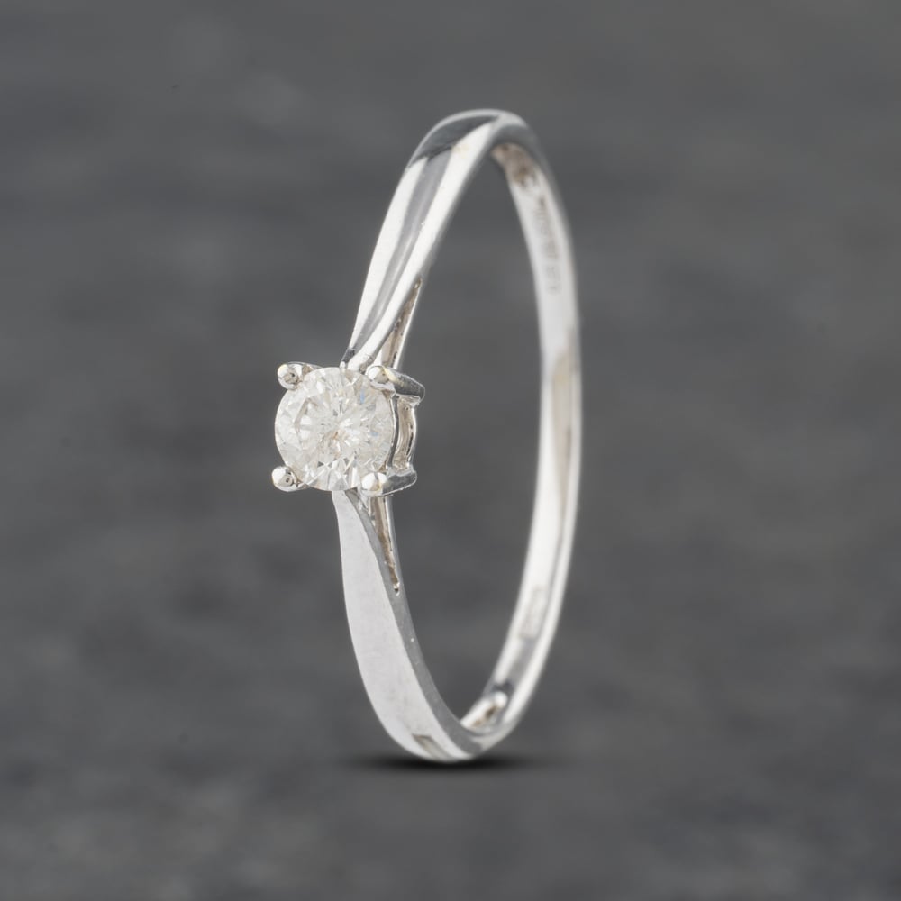 Click to view product details and reviews for Pre Owned 18ct White Gold 025ct Brilliant Cut Diamond Four Claw Solitaire Ring 41481871.