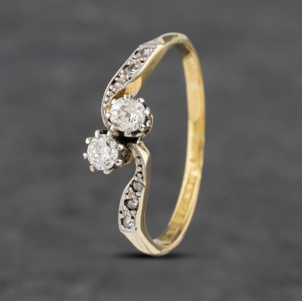 Click to view product details and reviews for Pre Owned 18ct Yellow Gold 025ct Diamond Twist Two Stone Ring 41481898. Click to view product details and reviews for Pre Owned 18ct Yellow Gold 025ct Diamond Twist Two Stone Ring 41481898.