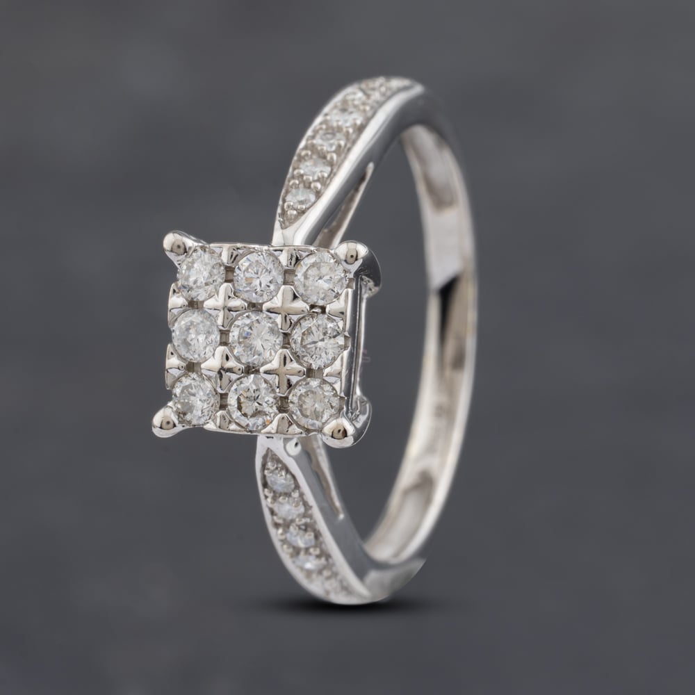 Click to view product details and reviews for Pre Owned 9ct White Gold 033ct Brilliant Cut Diamond Square Cluster Ring 41481911. Click to view product details and reviews for Pre Owned 9ct White Gold 033ct Brilliant Cut Diamond Square Cluster Ring 41481911.