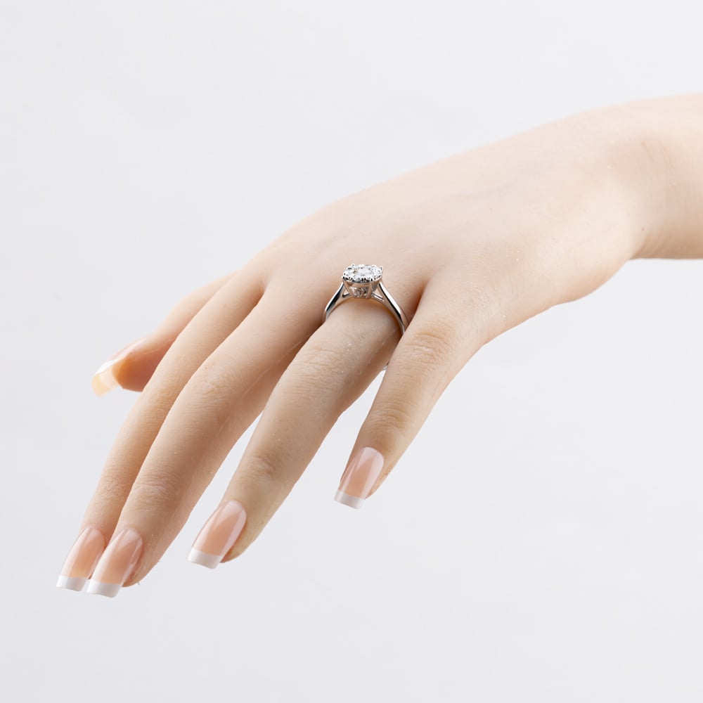 Pre-Owned 18ct White Gold Certificated 0.75ct Brilliant Cut Diamond Cluster Ring 41481949