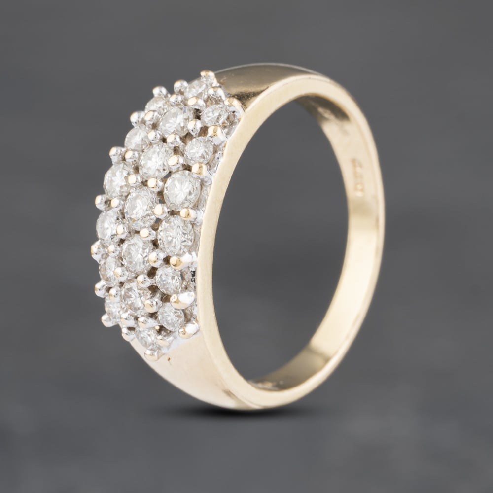 Click to view product details and reviews for Pre Owned 18ct Yellow Gold 075ct Brilliant Cut Diamond Three Row Ring 41481961.