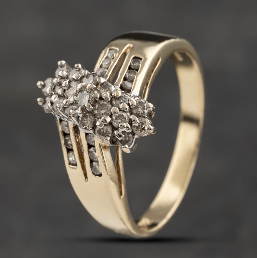 Click to view product details and reviews for Pre Owned 14ct Yellow Gold 050ct Brilliant Cut Diamond Three Row Twist Cluster Ring 41481996. Click to view product details and reviews for Pre Owned 14ct Yellow Gold 050ct Brilliant Cut Diamond Three Row Twist Cluster Ring 41481996.