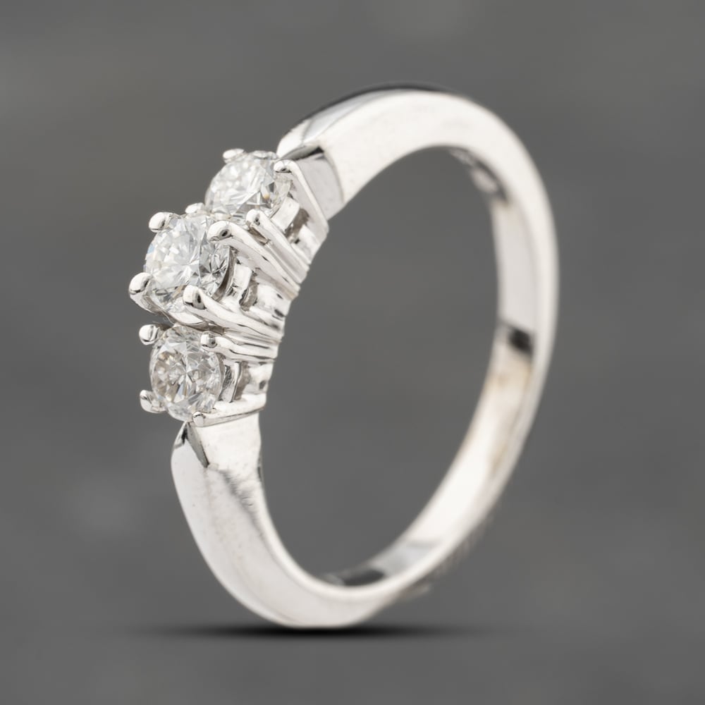 Click to view product details and reviews for Pre Owned 14ct White Gold 050ct Brilliant Cut Diamond Three Stone Ring 41482042. Click to view product details and reviews for Pre Owned 14ct White Gold 050ct Brilliant Cut Diamond Three Stone Ring 41482042.