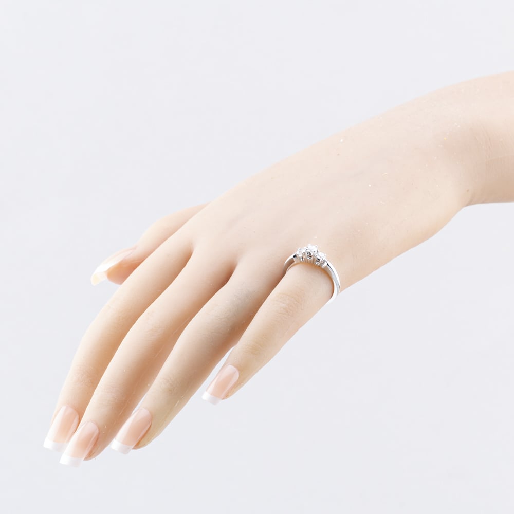Pre-Owned 14ct White Gold 0.50ct Brilliant Cut Diamond Three Stone Ring 41482042