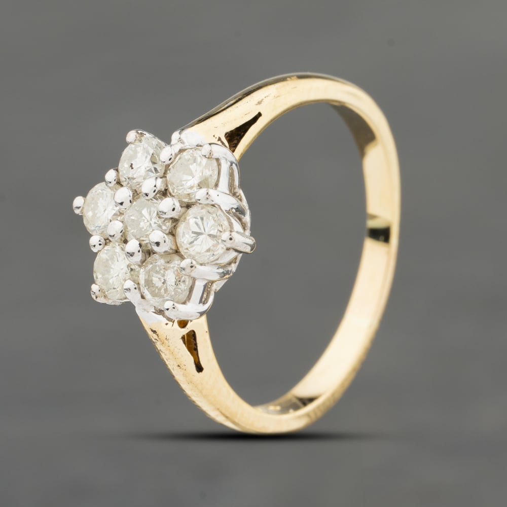 Click to view product details and reviews for Pre Owned 18ct Yellow Gold 075ct Brilliant Cut Diamond Cluster Ring 41482044.
