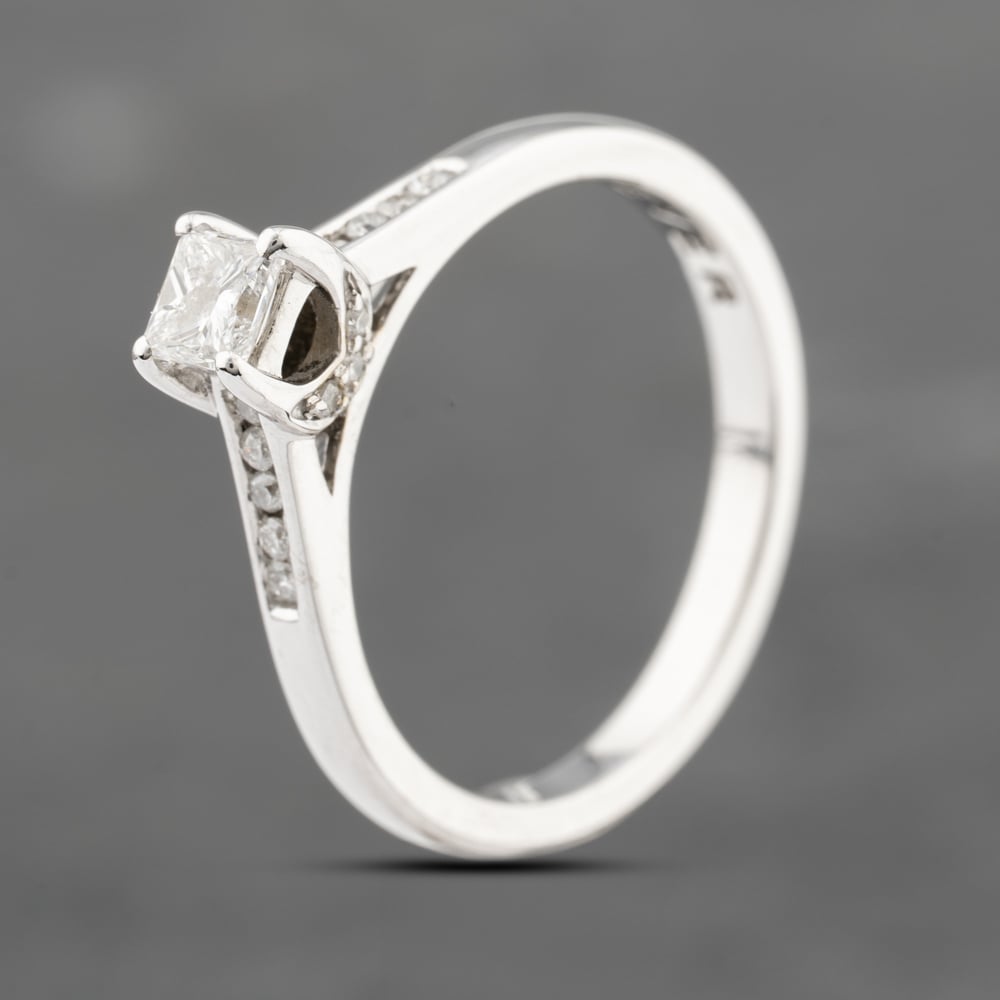 Click to view product details and reviews for Pre Owned 18ct White Gold 035ct Brilliant Cut Diamond Shoulder Set Solitaire Ring 41482087.