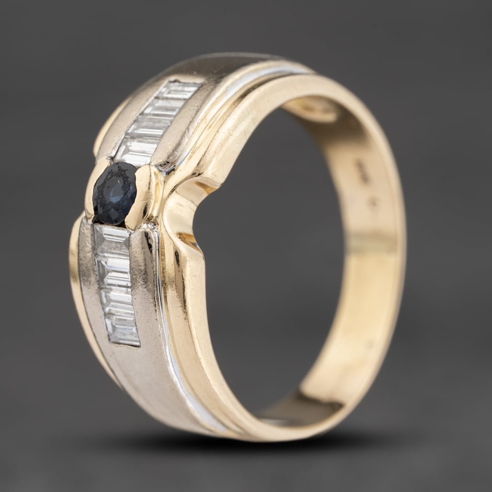 Click to view product details and reviews for Pre Owned 18ct Yellow Gold Sapphire And 044ct Baguette Cut Diamond Dress Ring 41482146.