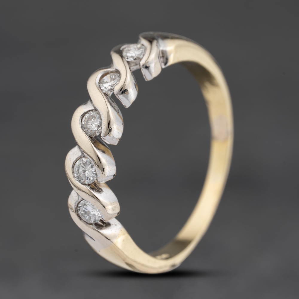 Click to view product details and reviews for Pre Owned 14ct Two Colour Gold 025ct Diamond Swirl Half Eternity Ring 41482148. Click to view product details and reviews for Pre Owned 14ct Two Colour Gold 025ct Diamond Swirl Half Eternity Ring 41482148.