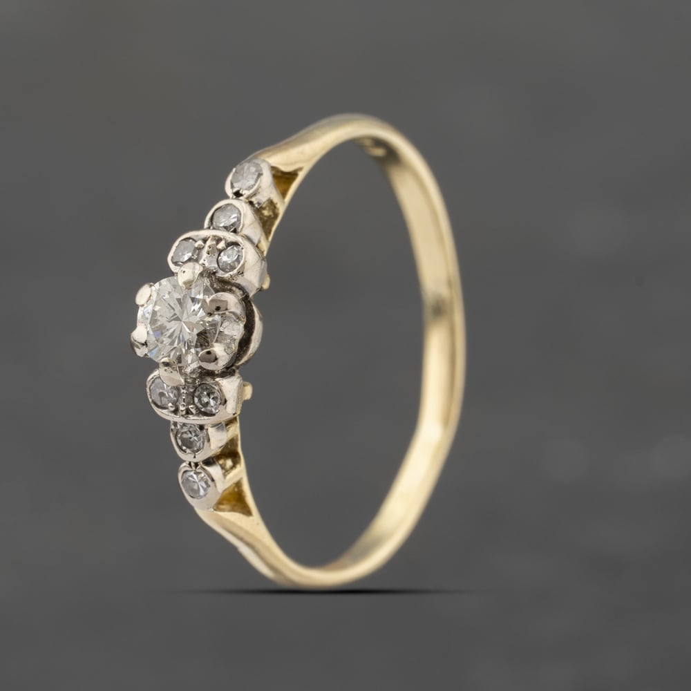 Click to view product details and reviews for Pre Owned Vintage 18ct Yellow Gold 028ct Brilliant Cut Diamond Shoulder Set Solitaire Ring 41482179. Click to view product details and reviews for Pre Owned Vintage 18ct Yellow Gold 028ct Brilliant Cut Diamond Shoulder Set Solitaire Ring 41482179.