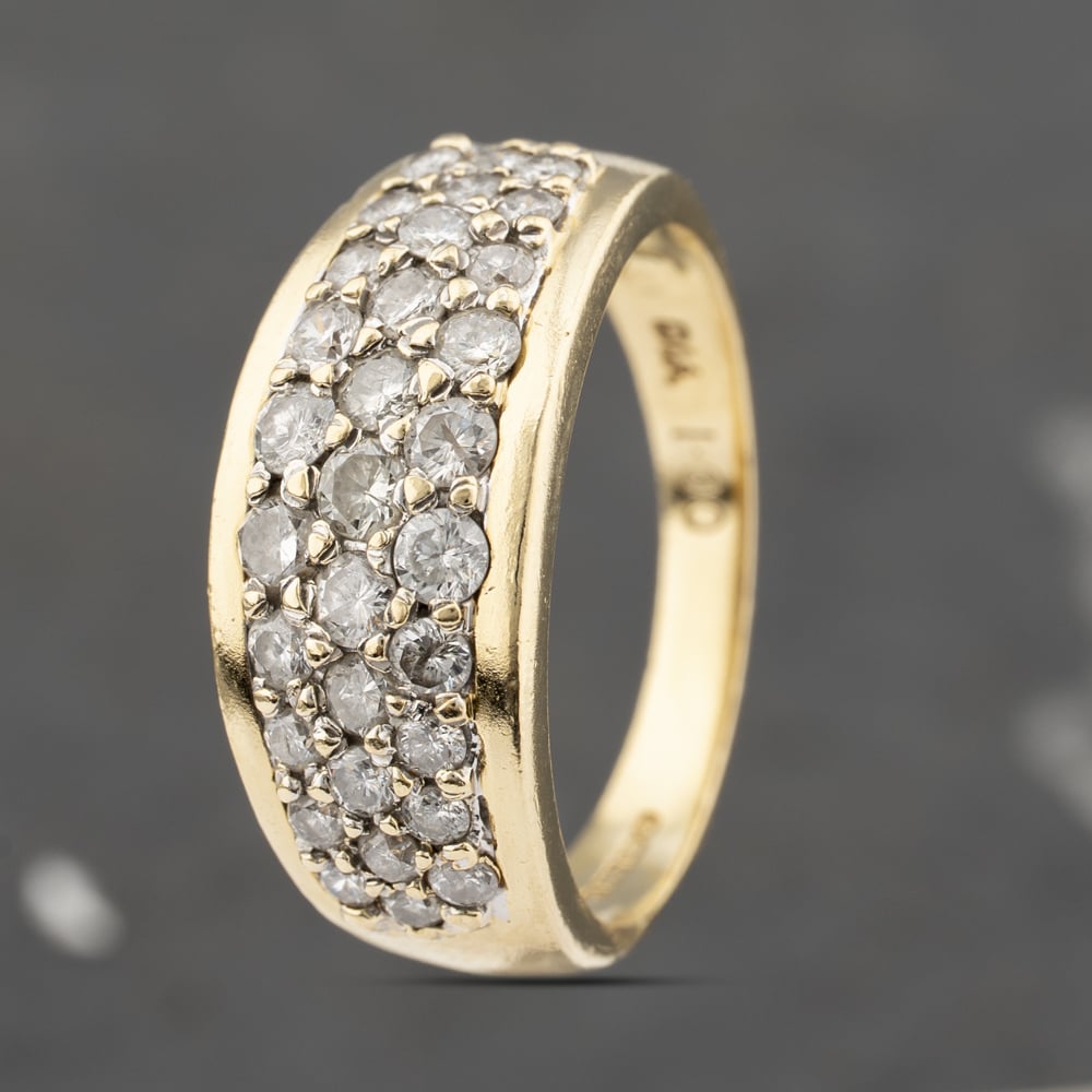 Click to view product details and reviews for Pre Owned 18ct Yellow Gold 100ct Diamond Pave Style Band Ring 41482217.