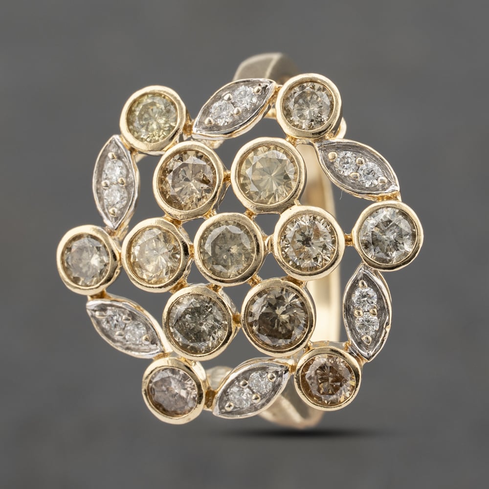 Click to view product details and reviews for Pre Owned 9ct Yellow Gold 150ct Brilliant Cut Diamond Openwork Flower Cluster Ring 41482236. Click to view product details and reviews for Pre Owned 9ct Yellow Gold 150ct Brilliant Cut Diamond Openwork Flower Cluster Ring 41482236.
