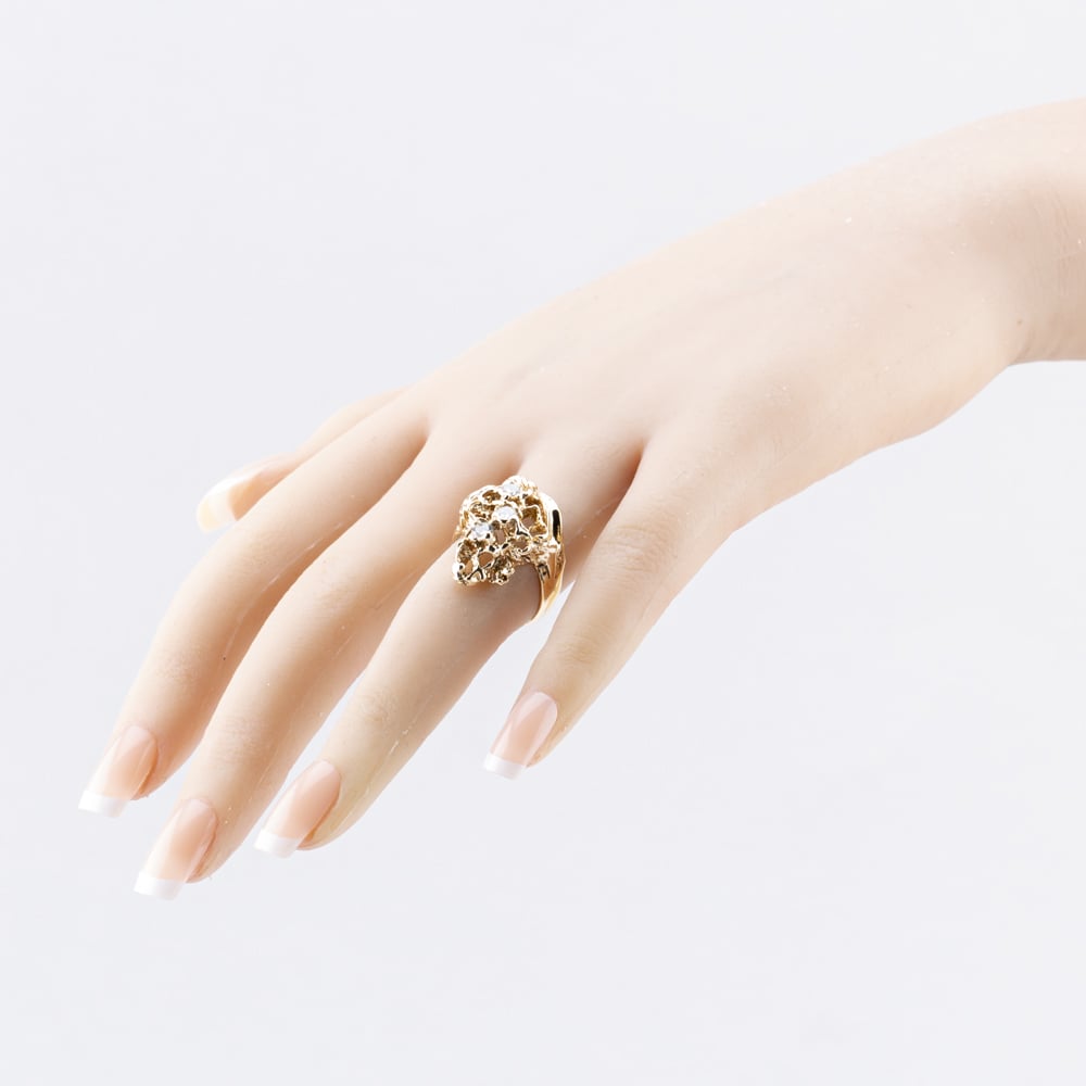 Pre-Owned 9ct Yellow Gold 0.33ct Brilliant Cut Diamond Openwork Dress Ring 41482255