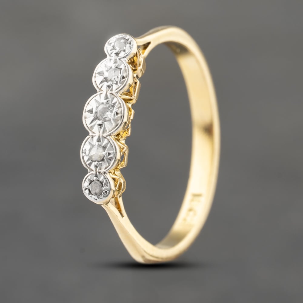 Click to view product details and reviews for Pre Owned Vintage Yellow Gold 004ct Diamond Five Stone Ring 41482266.