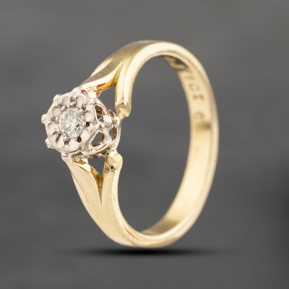 Click to view product details and reviews for Pre Owned Vintage Yellow Gold 010ct Brilliant Cut Diamond Solitaire Ring 41482304. Click to view product details and reviews for Pre Owned Vintage Yellow Gold 010ct Brilliant Cut Diamond Solitaire Ring 41482304.