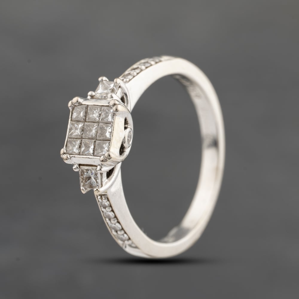 Click to view product details and reviews for Pre Owned 18ct White Gold 050ct Baguette And Brilliant Cut Diamond Cluster Ring 41482305. Click to view product details and reviews for Pre Owned 18ct White Gold 050ct Baguette And Brilliant Cut Diamond Cluster Ring 41482305.