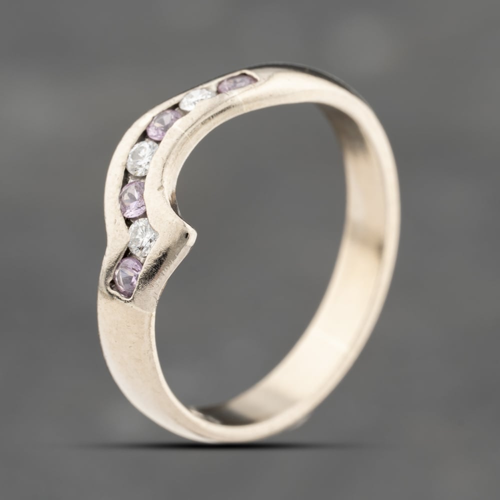 Click to view product details and reviews for Pre Owned 18ct White Gold Pink Sapphire And 009ct Brilliant Cut Diamond Dress Ring 41482347.