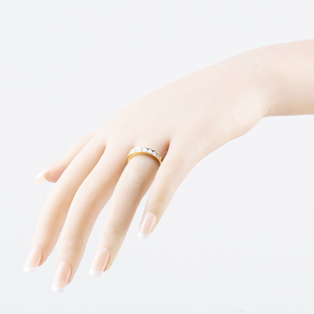 Pre-Owned 9ct Yellow Gold 1.00ct Brilliant Cut Diamond Channel Set Half Eternity Ring 41482360