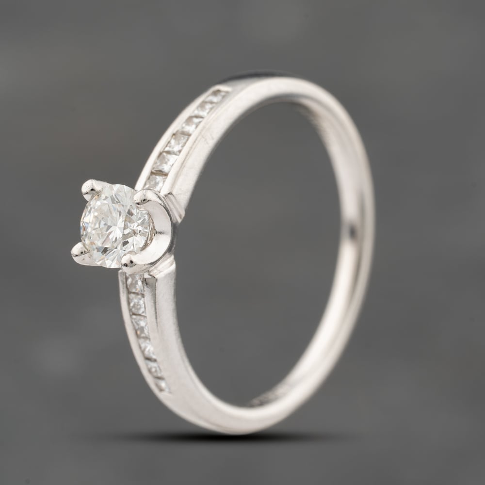 Click to view product details and reviews for Pre Owned Platinum Certificated 041ct Brilliant Cut Shoulder Set Solitaire Ring 41482366.