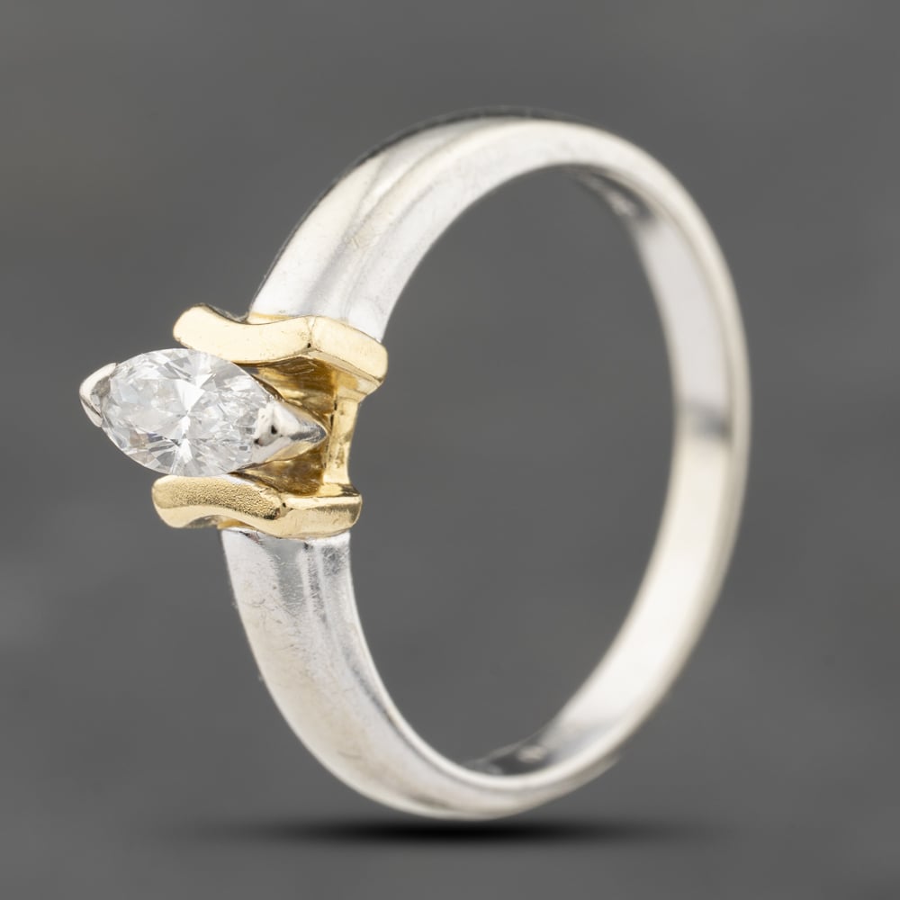 Click to view product details and reviews for Pre Owned 18ct Two Colour Gold 025ct Diamond Marquise Shaped Solitaire Ring 41482374. Click to view product details and reviews for Pre Owned 18ct Two Colour Gold 025ct Diamond Marquise Shaped Solitaire Ring 41482374.