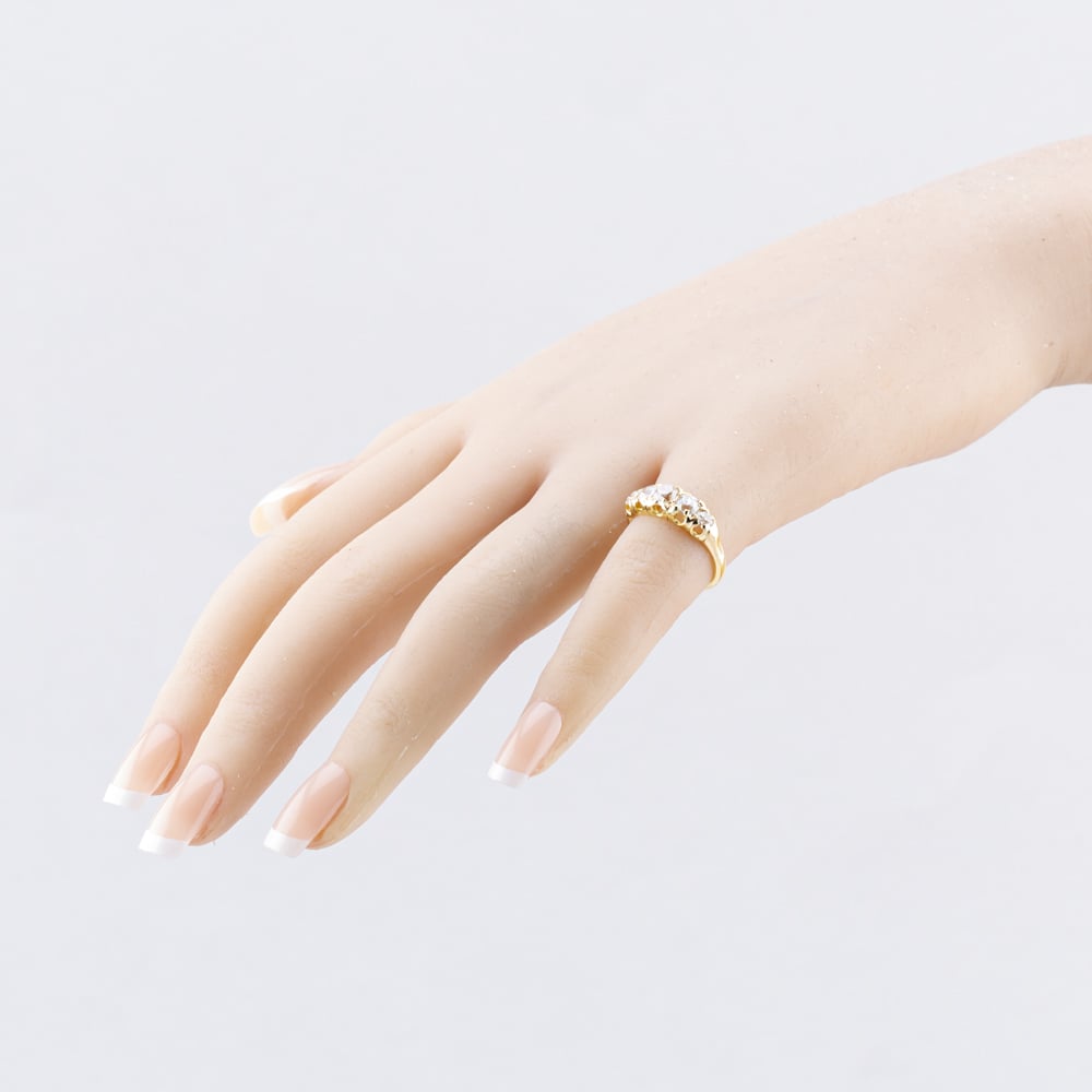 Pre-Owned Vintage Yellow Gold 1.00ct Rose Cut Diamond Five Stone Ring 41482401
