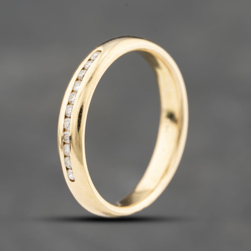 Click to view product details and reviews for Pre Owned 18ct Yellow Gold 011ct Brilliant Cut Diamond Channel Set Half Eternity Ring 41482422. Click to view product details and reviews for Pre Owned 18ct Yellow Gold 011ct Brilliant Cut Diamond Channel Set Half Eternity Ring 41482422.