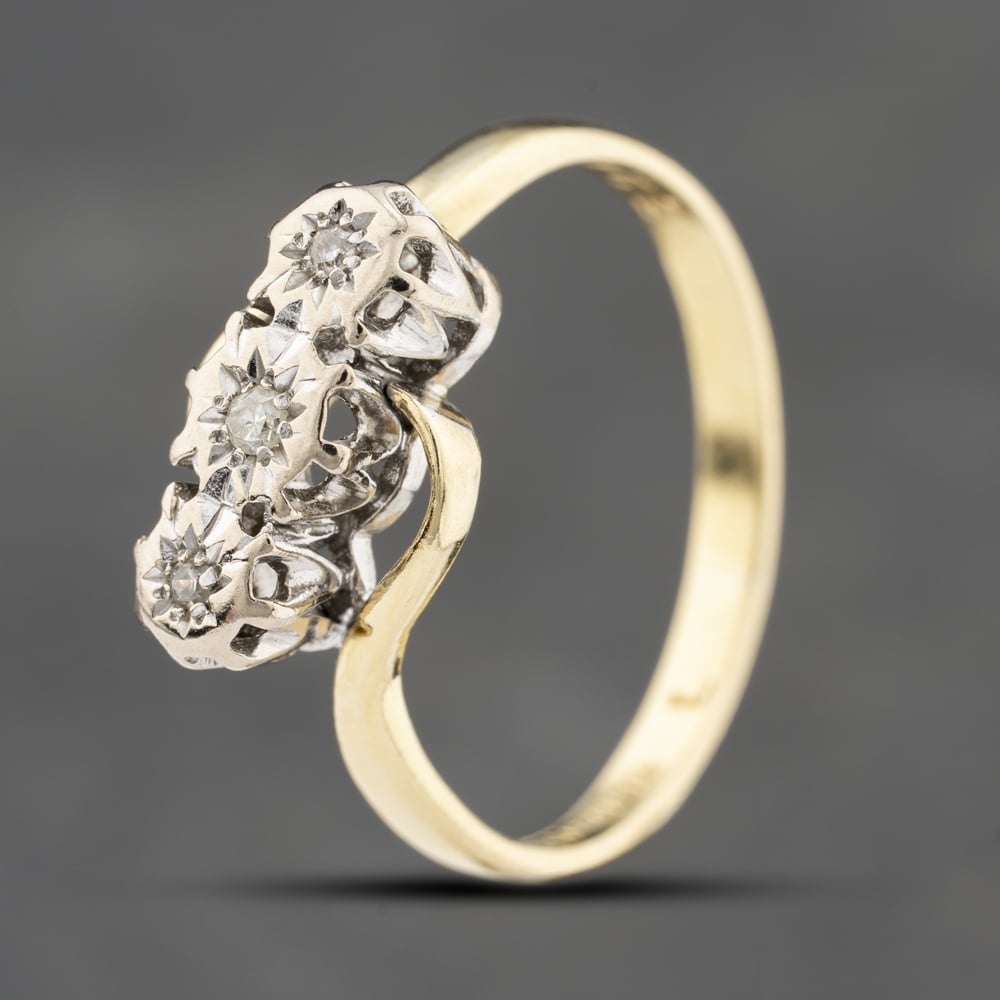 Click to view product details and reviews for Pre Owned 18ct Yellow Gold 015ct Brilliant Cut Diamond Twist Three Stone Ring 41482425. Click to view product details and reviews for Pre Owned 18ct Yellow Gold 015ct Brilliant Cut Diamond Twist Three Stone Ring 41482425.