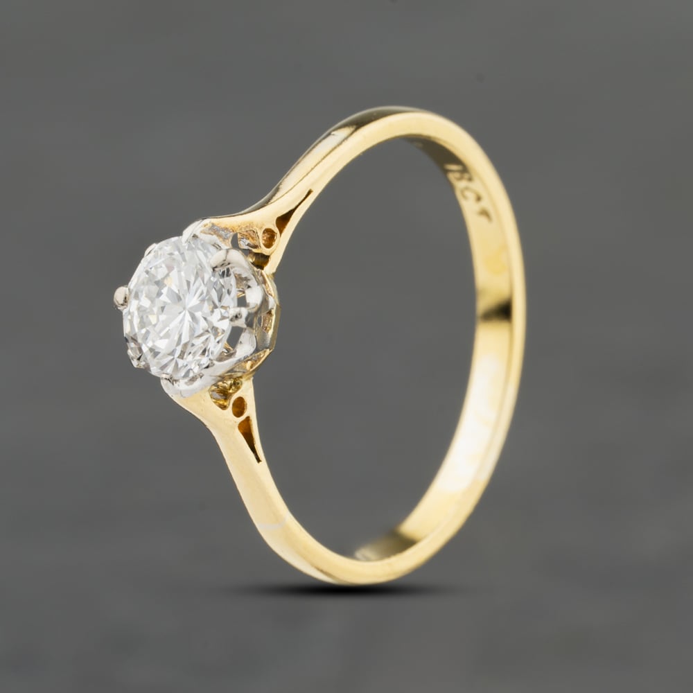 Click to view product details and reviews for Pre Owned Vintage Yellow Gold 050ct Brilliant Cut Diamond Eight Claw Solitaire Ring 41482466.