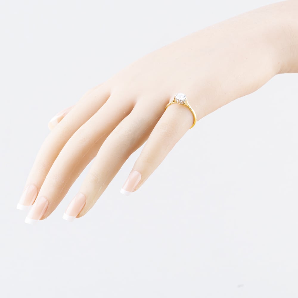 Pre-Owned Vintage Yellow Gold 0.50ct Brilliant Cut Diamond Eight Claw Solitaire Ring 41482466