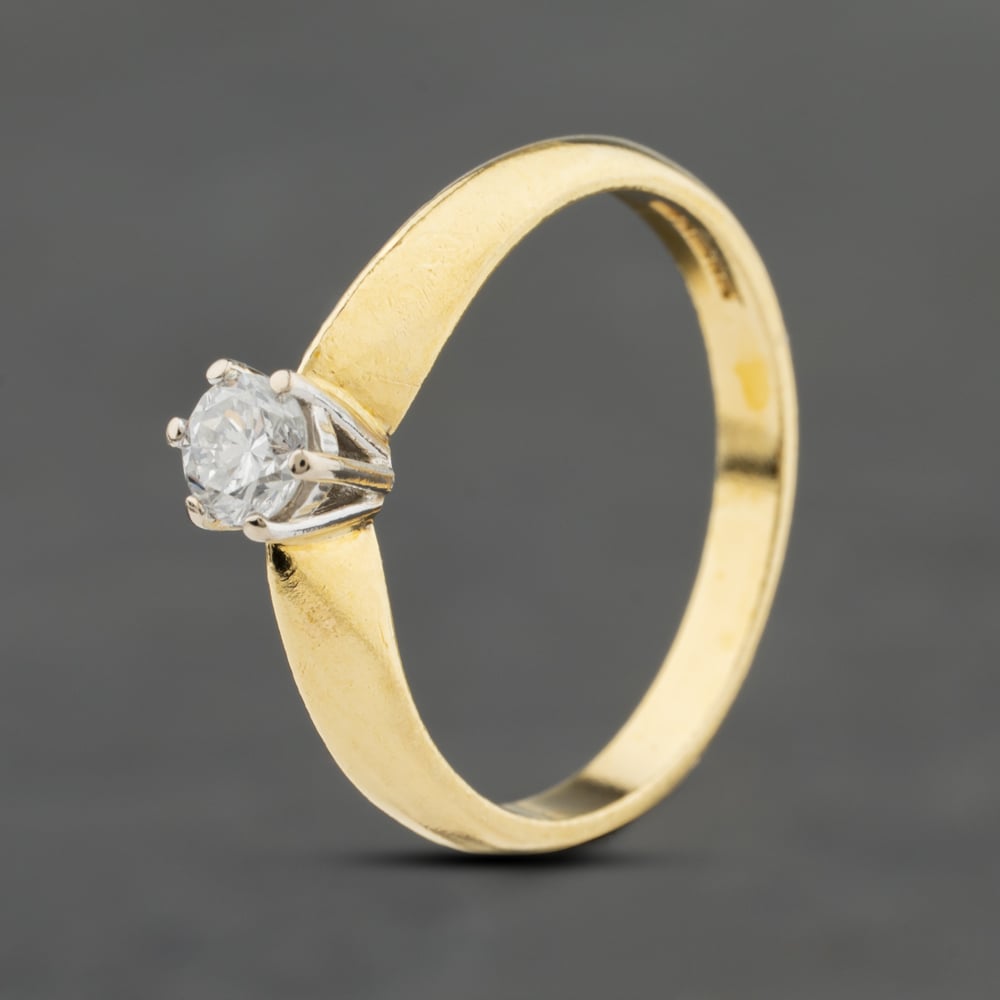 Click to view product details and reviews for Pre Owned 18ct Yellow Gold 025ct Brilliant Cut Diamond High Set Six Claw Solitaire Ring 41482467.