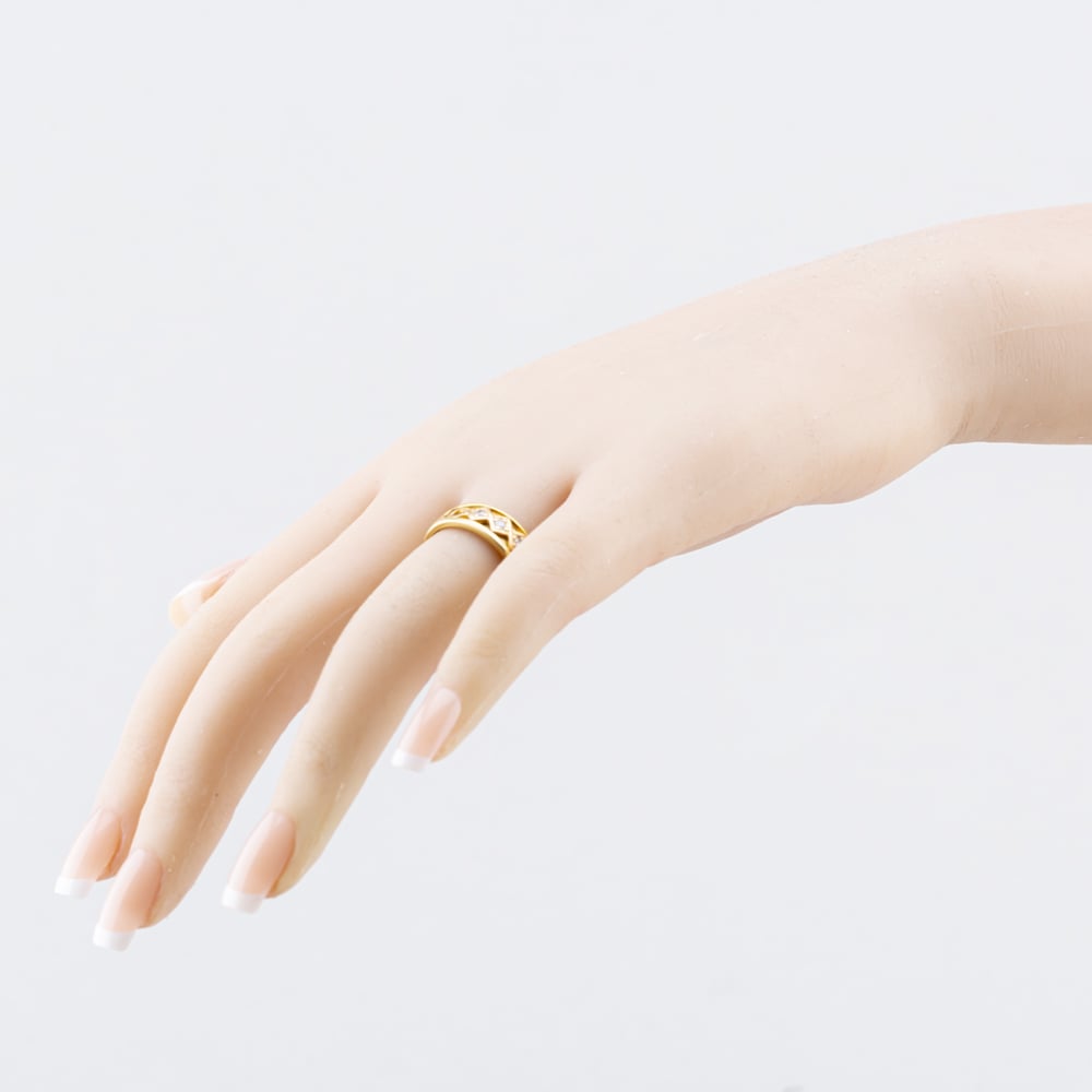 Pre-Owned 9ct Two Colour Gold 0.15ct Diamond Set Clogau Band Ring 41482972