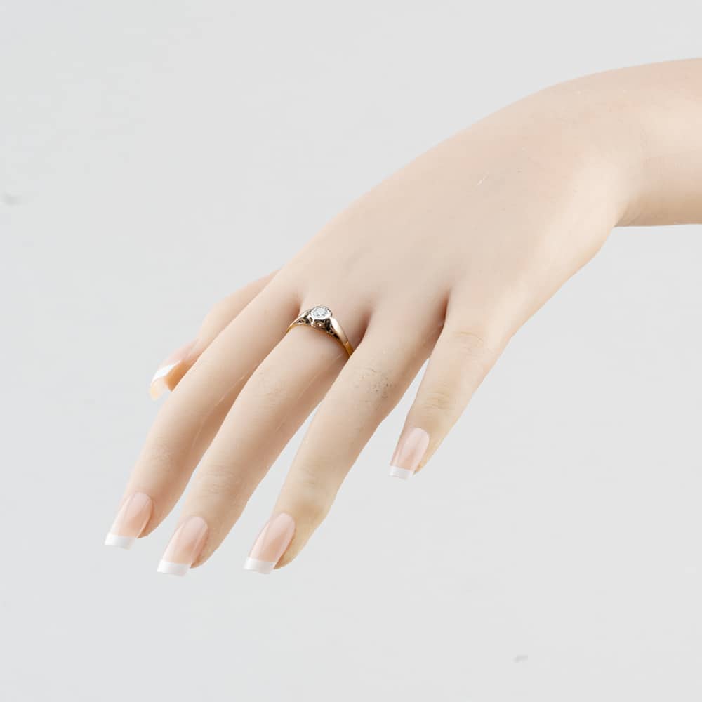 Pre-Owned Vintage Yellow Gold Brilliant Cut Diamond Solitaire Ring 41482986