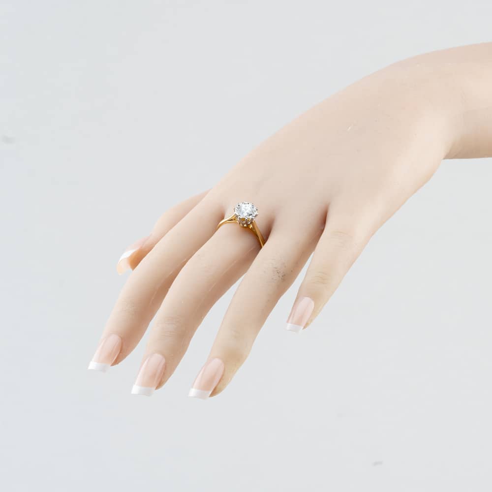 Pre-Owned Vintage Yellow Gold Brilliant Cut Diamond Solitaire Ring 41482989