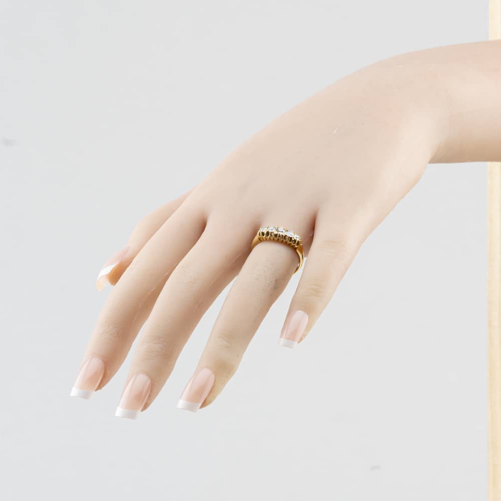 Pre-Owned 18ct Yellow Gold 0.55ct Diamond Boat Five Stone Ring 41483020