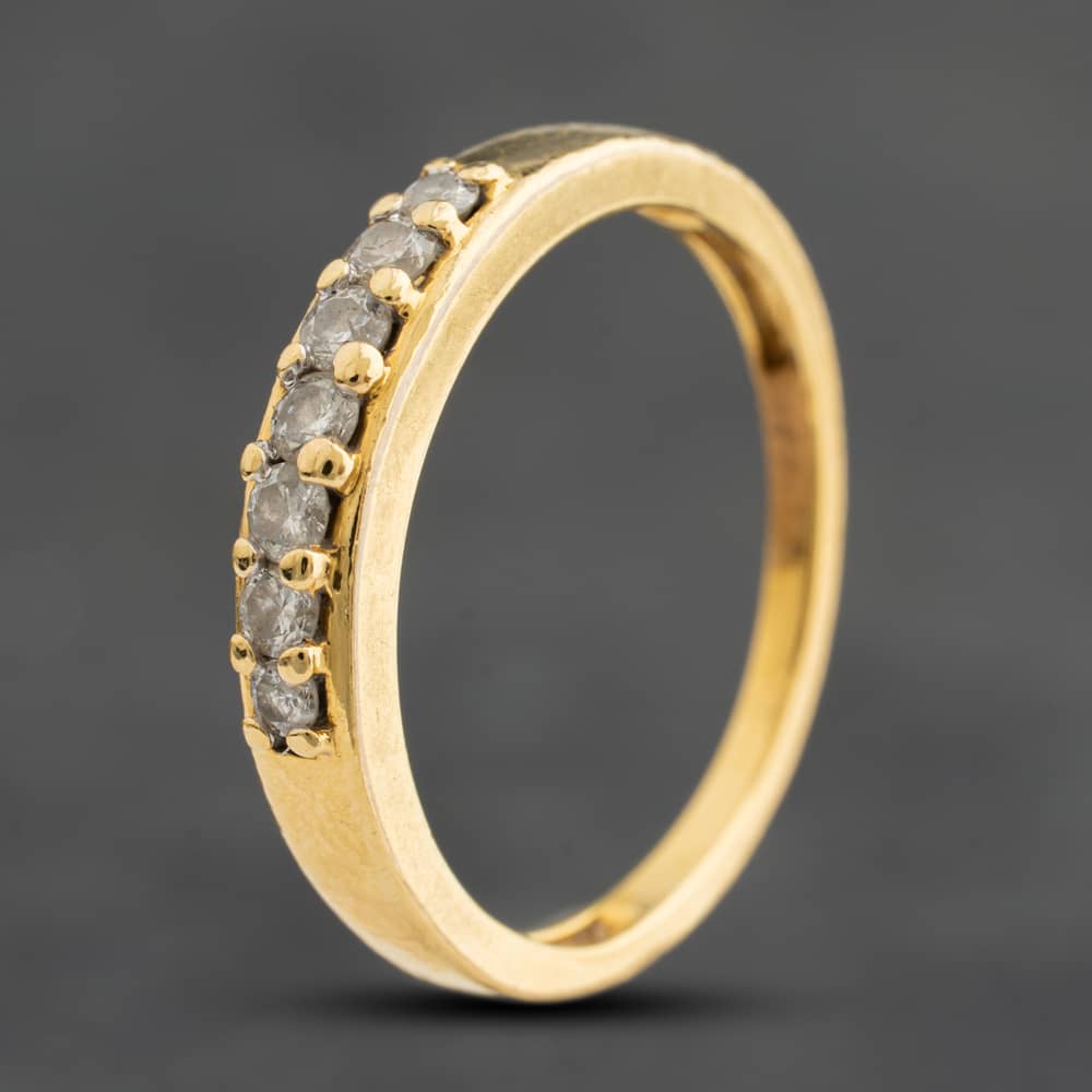 Pre-Owned 18ct Yellow Gold 0.25ct Brilliant Cut Diamond Half Eternity Ring 41483059