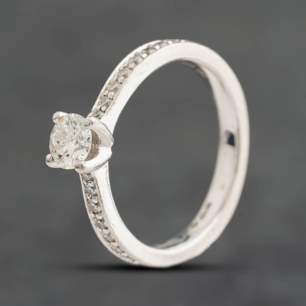 Pre-Owned Platinum 0.60ct Brilliant Cut Diamond Shoulder Set Solitaire Ring 41483061