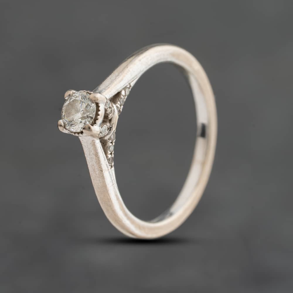 Pre-Owned 18ct White Gold 0.33ct Brilliant Cut Diamond Solitaire Ring 41483065