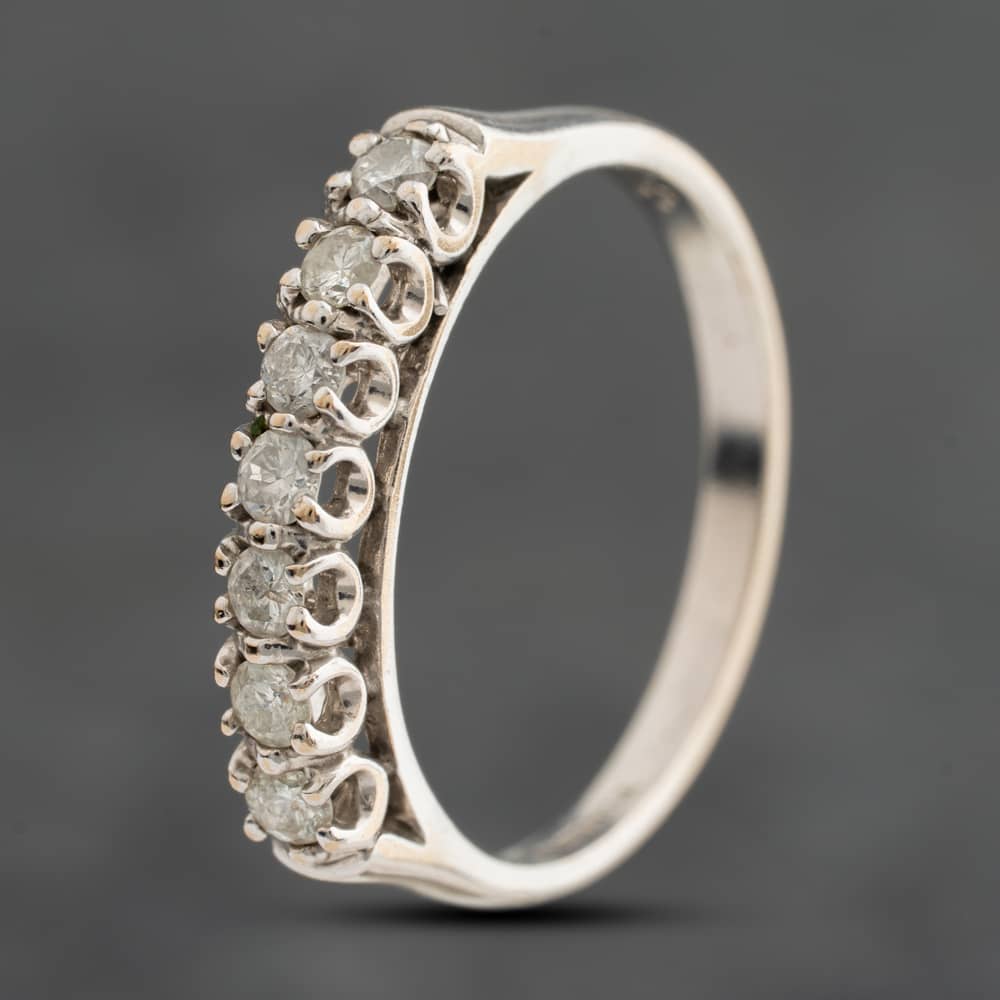 Pre-Owned 18ct White Gold 0.33ct Brilliant Cut Diamond Half Eternity Ring 41483066