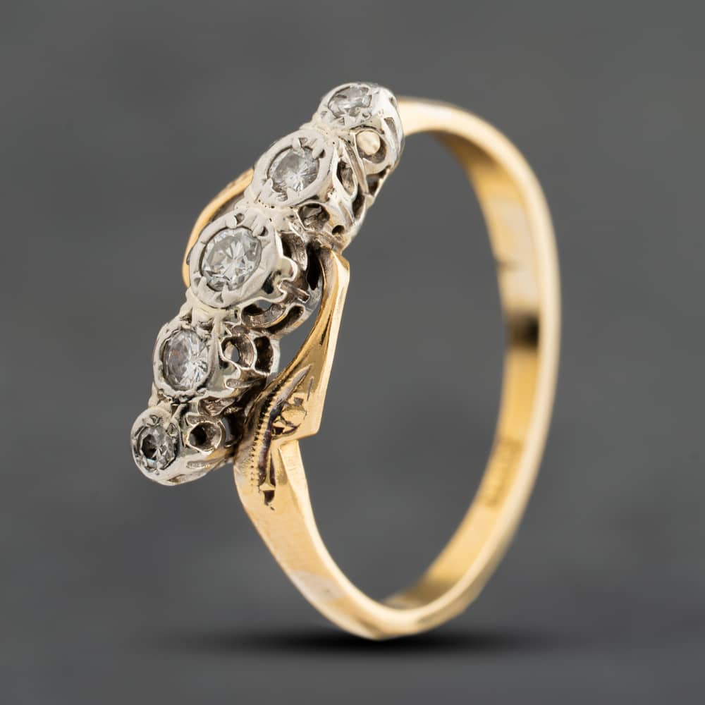 Pre-Owned Yellow Gold 0.19ct Brilliant Cut Diamond Five Stone Ring 41483069