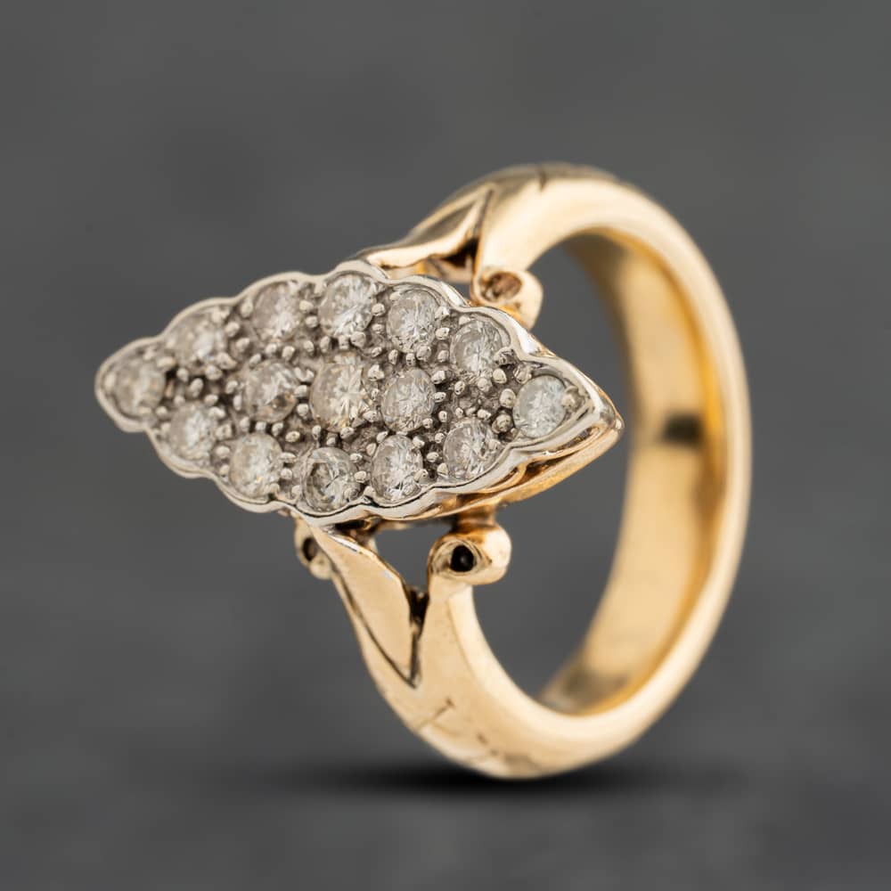 Pre-Owned 9ct Yellow Gold 0.50ct Brilliant Cut Diamond Cluster Ring 41483071