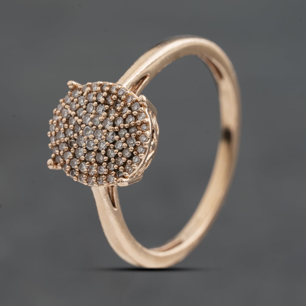 Pre-Owned 9ct Rose Gold 0.35ct Diamond Oval Cluster Ring 41483079