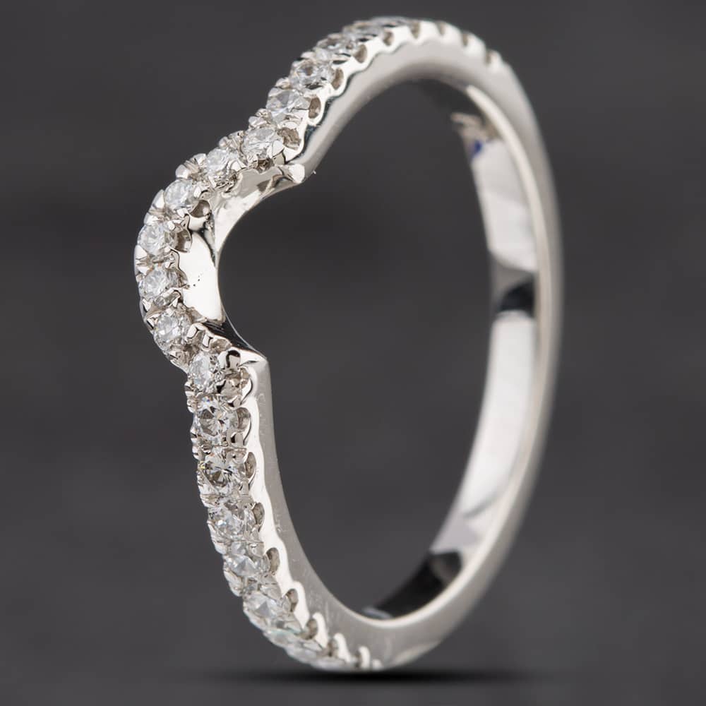 Product photograph of Pre-owned Platinum 0 40ct Brilliant Cut Diamond Shaped Half Eternity Ring 4148454 from The Jewel Hut