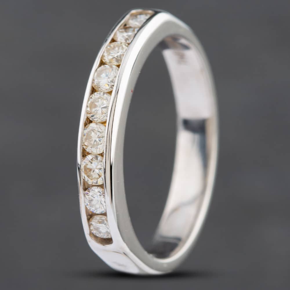 Pre-Owned 14ct White Gold 0.40ct Brilliant Cut Diamond Half Eternity Ring 4148804