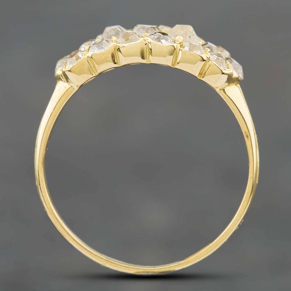 Pre-Owned Vintage Yellow Gold Diamond Three Row Dress Ring 4148889