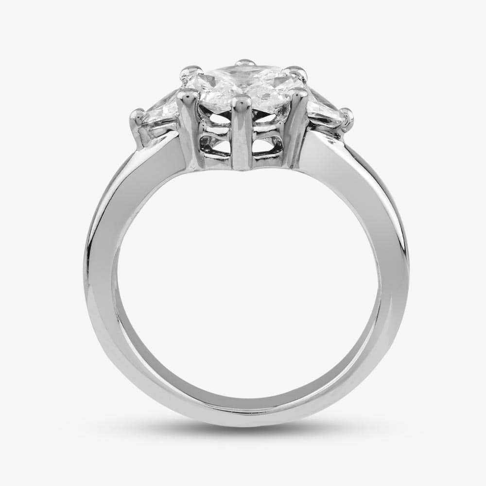 Pre-Owned 18ct White Gold 1.20ct Diamond Marquise Brilliant And Trillian Cut Cluster Ring 41482627