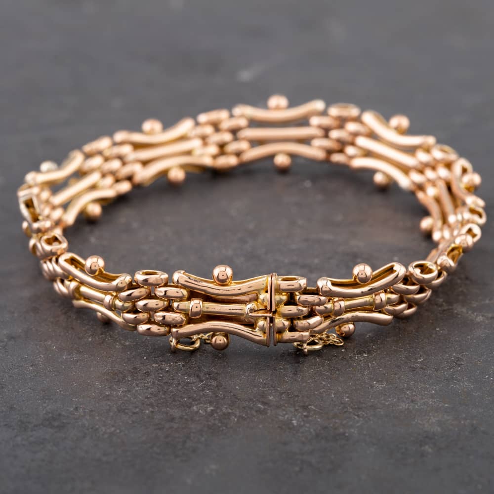 Product photograph of Pre-owned 9ct Rose Gold 7 5 Inch Gate Bracelet 41531041 from The Jewel Hut